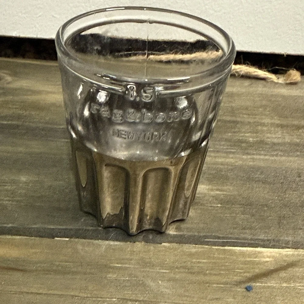 RAG &‎ BONE NEW YORK GLASS GUN METAL PLATED SHOT GLASSES - 1.5 Oz -SET OF 3